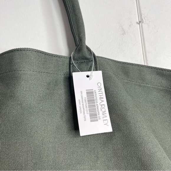 Cynthia Rowley Green Canvas Tote Bag - Picture 3 of 5